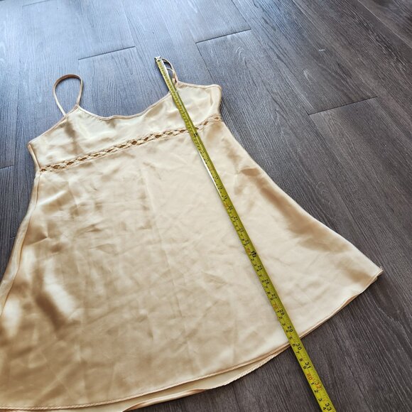 Vintage 90s La Senza classic butter yellow silky mini slip dress - Picture 12 of 12